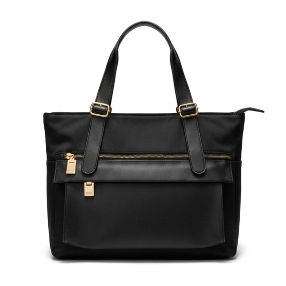 [JUST IN] LJS Collection Elegant Shoulder Bag Tote Black Gold Carry On 17x12”